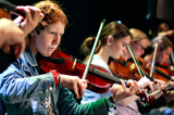 Børn spiller violin